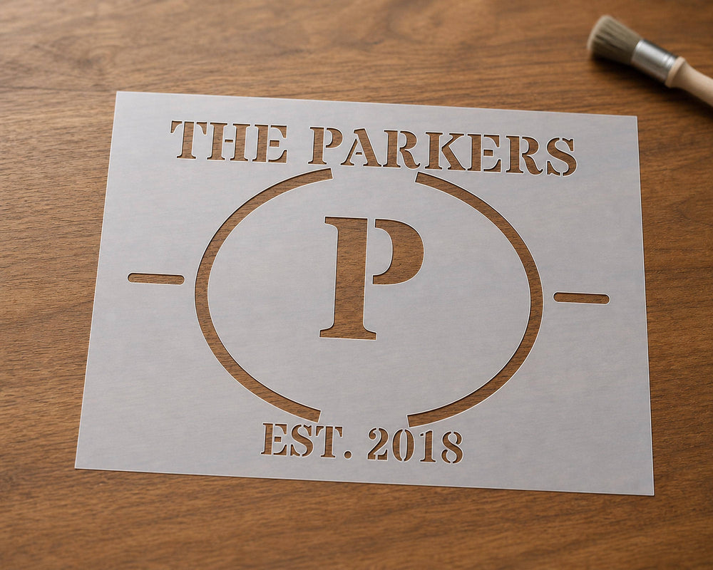 Personalized Family Name Stencil main product view.